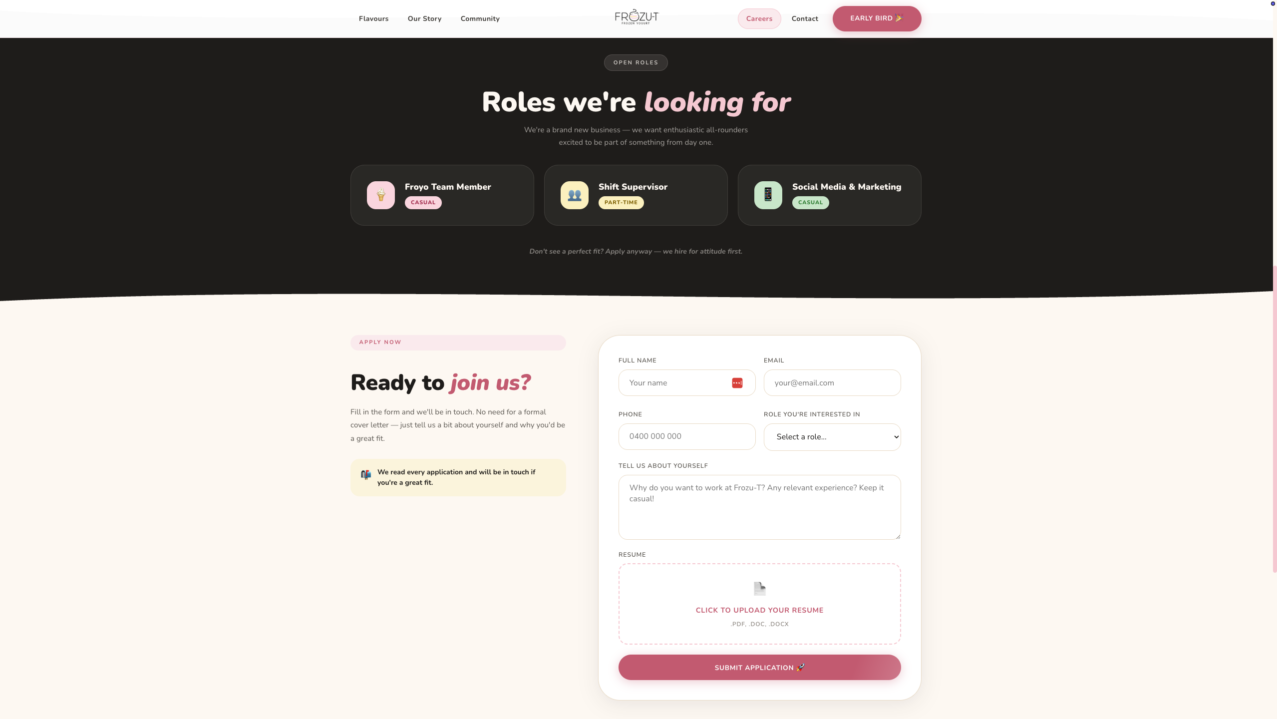 Frozu-t - Careers pipeline