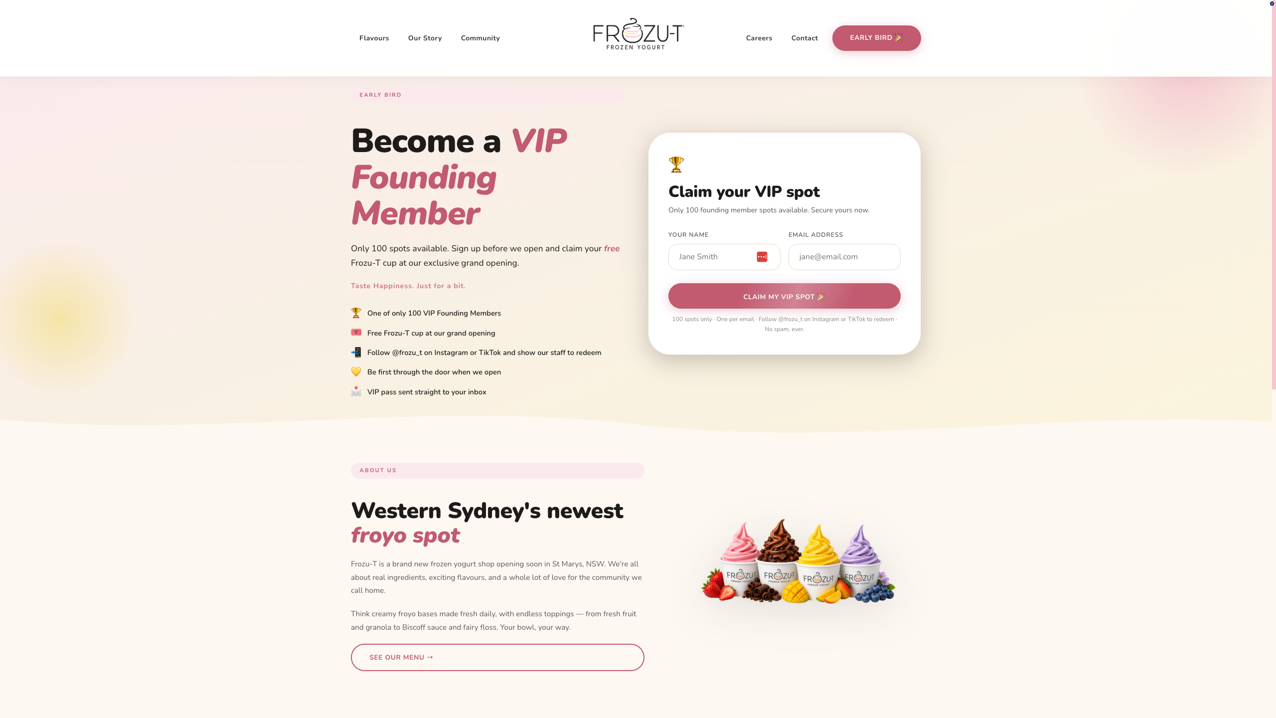 Frozu-t - Early bird VIP signup