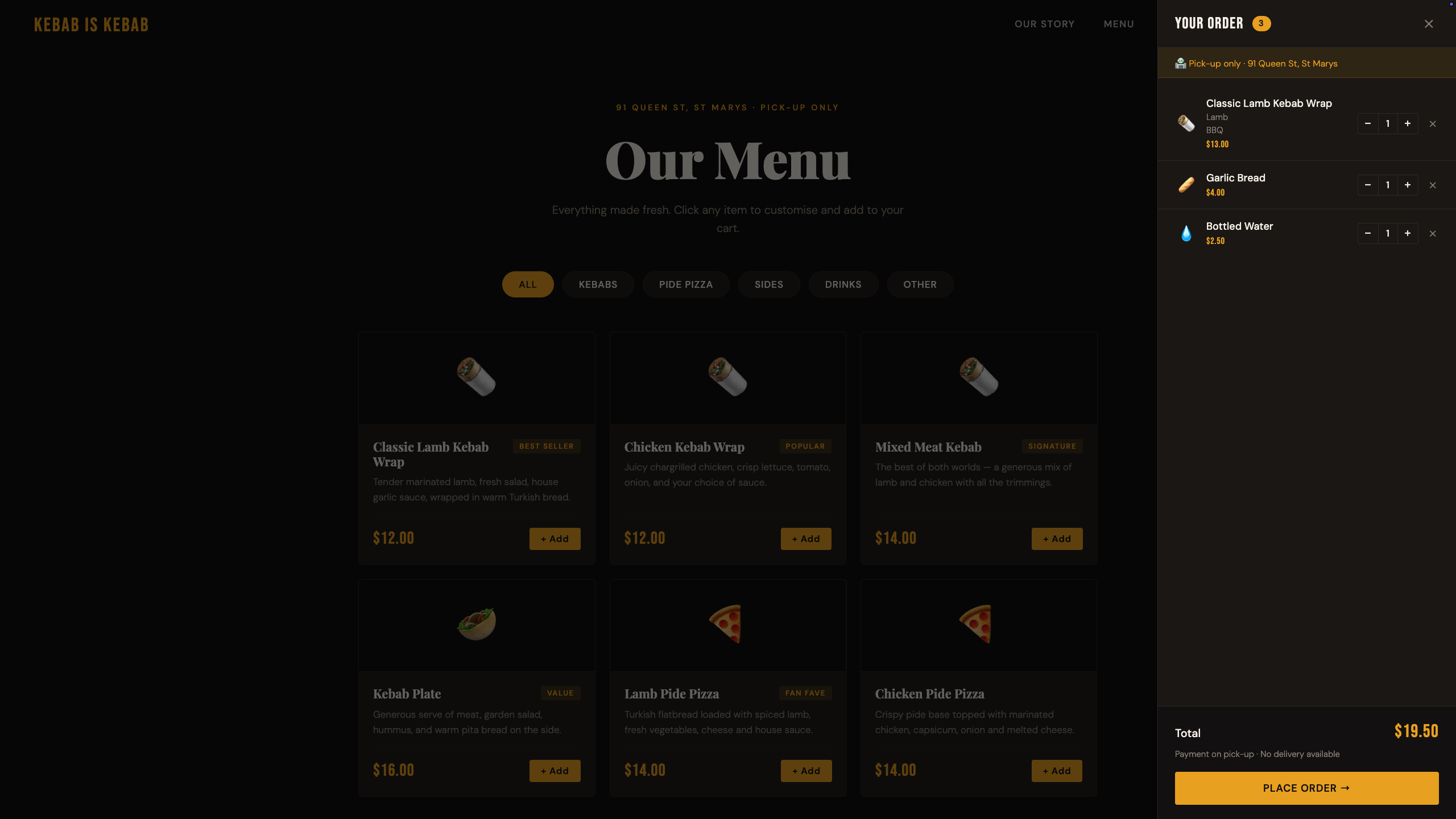 Kebab Store - Your cart