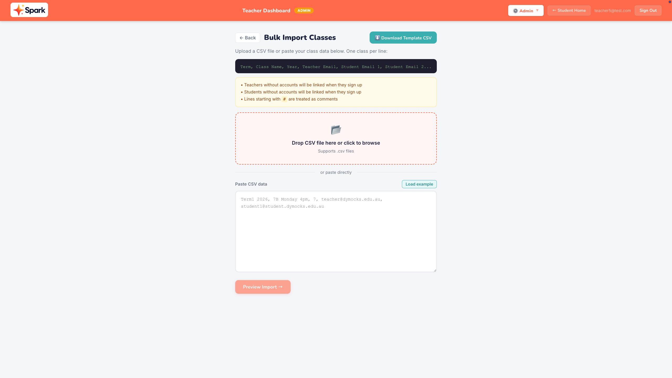 Spark - Bulk question import